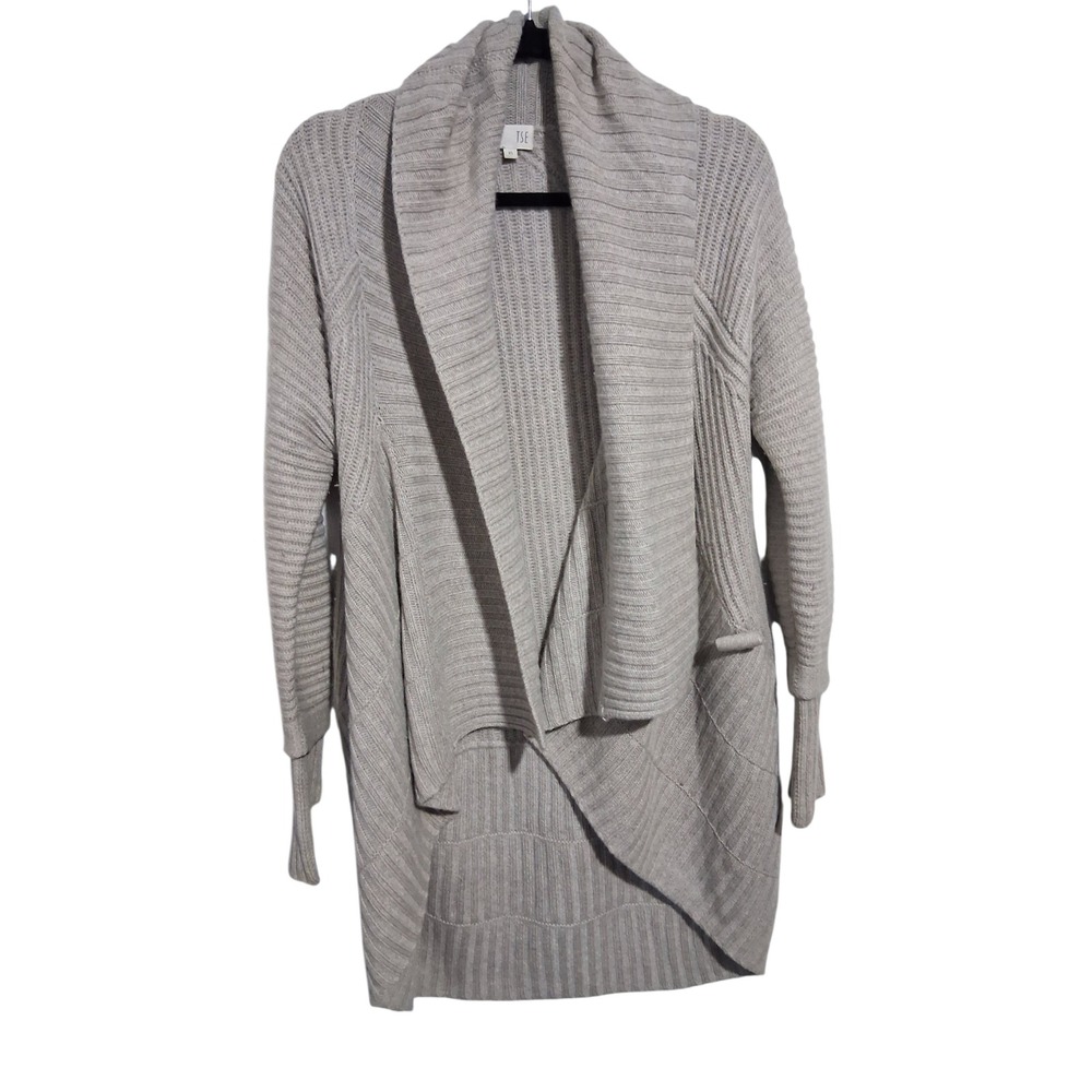 TSE 100% Cashmere Drapped Cardigan Womens size XSmall Quiet Luxury Sophisticated
